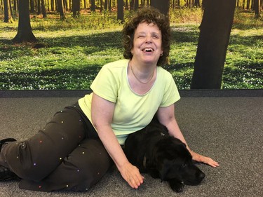 Kim Kilpatrick, who has been blind since birth with guide dog Tulia.