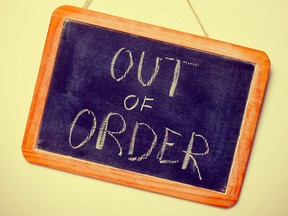Out of order sign.
