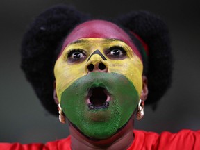 Ghana played Uruguay on Friday at the World Cup in Qatar. Sadly for both teams, Ghana lost, and Uruguay, despite the win, is out of the tournament. Nevertheless, this fan got fully decked out in facepaint to cheer on Ghana’s squad. Raul Arboleda/AFP
