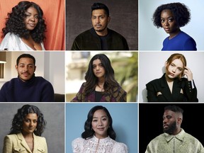 This combination of photos shows AP's 2022 breakthrough entertainers of the year. Actor/recording artist Joaquina Kalukango, top row from left, actor Tenoch Huerta, actor Danielle Deadwyler, actor Daryl McCormack, middle row from left, actor Iman Vellani, actor Sadie Sink, actor Simone Ashley, bottom row from left, actor Stephanie Hsu, and actor/recording artist Tobe Nwigwe. (AP Photo)