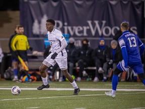 University of New Hampshire's Moise Bombito, of Montreal, carries the ball in this undated handout photo. Bombito has been selected third overall by the Colorado Rapids at the MLS SuperDraft.