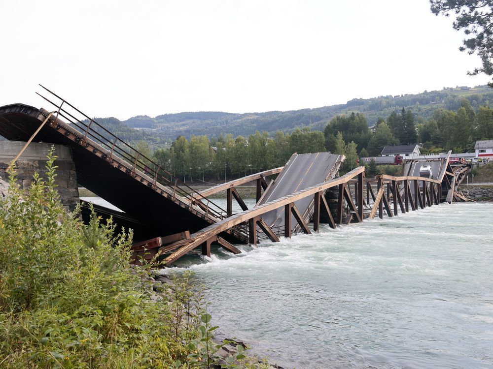 Kollapset bro i Norge har sprukket i hovedspenn, finner sonde