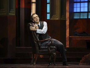 This image released by the Metropolitan Opera shows Benjamin Bernheim as the Duke in Verdi's "Rigoletto" at the Metropolitan Opera in New York.