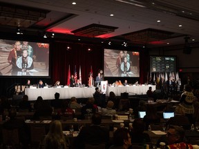 Prime Minister Justin Trudeau listens to a persons question during the Assembly of First Nations Special Chiefs Assembly in Ottawa, Thursday, Dec. 8, 2022.