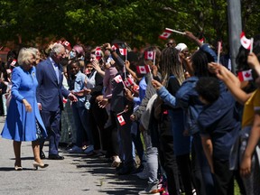 Prince Charles and Camilla, Duchess of Cornwall, visit Assumption Catholic School in Ottawa, while on their 2022 Royal Tour to Canada on Wednesday May 18, 2022.