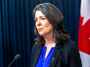 Alberta Premier Danielle Smith shares details of the updated Alberta Sovereignty Act in an announcement at the Alberta Legislature.