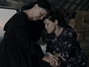 From left, Judith Ivey  and Claire Foy in a scene from Women Talking.