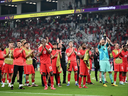 Canada players applaud supporters after they lost against Morocco at the Al-Thumama Stadium. Getty Images