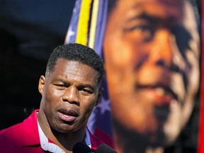 FILE - Republican candidate for U.S. Senate Herschel Walker speaks during a campaign rally Nov. 29, 2022, in Greensboro, Ga. Walker is in a runoff election with incumbent Democratic Sen. Raphael Warnock.