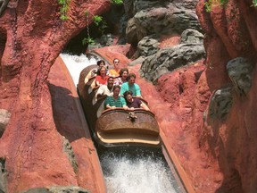 Guests in the Magic Kingdom at Walt Disney World Resort get a wet ending when riding Splash Mountain!