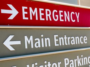 Hospital emergency sign.