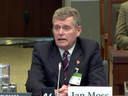 Ian Moss, CEO of Gymnastics Canada, testifies before the House of Commons Standing Committee on the Status of Women on January 30, 2023.