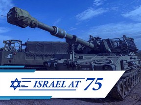 Israeli army howitzers are positioned in the Golan Heights near the Syrian border on Jan. 2, 2023.