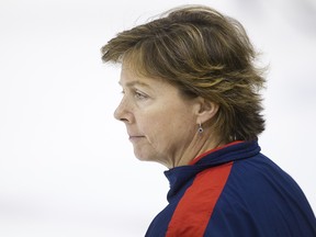 Harvard Crimson women's hockey coach Katey Stone in 2013.