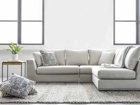 Online design is the new way to decorate your home for 2023. Flow 3-piece modular sectional, $2399, Noahhome.com