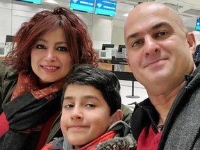 Shahin Moghadam, right, lost his wife Shakiba Feghahati, and his son Rosstin in when Ukrainian Airlines flight PS752 was shot down on January 8, 2020.