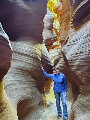 There are several slot canyons in the Page area, including Horseshoe Bend Slot Canyon, which is beautiful and far less crowded.