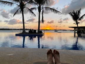 The infinity pool at the Hamilton Princess & Beach Club is particularly beautiful at sunset.