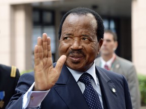 Cameroon's President Paul Biya arrives for the second day of the 4th EU-Africa summit on April 3, 2014 at the EU Headquarters in Brussels.