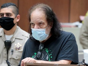 Adult film star Ron Jeremy appears in court in Los Angeles, California, on June 23, 2020.
