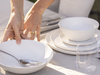 The hand-finished, organically shaped dinnerware set.