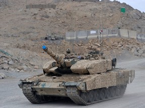 A Leopard 2 tank in Afghanistan's Kandahar province in 2011.