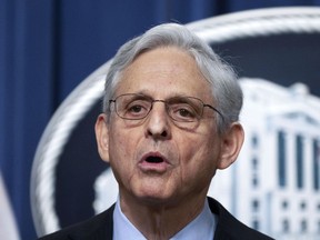 Attorney General Merrick Garland speaks during a news conference at the Department of Justice, Thursday, Jan. 12, 2023, in Washington. Garland has appointed a special counsel to investigate the presence of documents with classified markings found at President Joe Biden's home in Wilmington, Delaware, and at an office in Washington.
