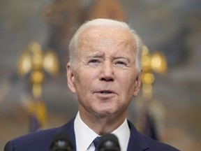President Joe Biden speaks about Ukraine from the Roosevelt Room at the White House in Washington, Wednesday, Jan. 25, 2023.