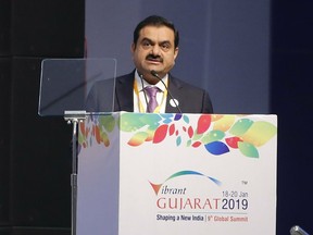 FILE- Adani group Chairman Gautam Adani speaks during the inauguration of the 9th Vibrant Gujarat Global Summit in Gandhinagar, India, Jan. 18, 2019. India's Adani Group vehemently objected Wednesday to allegations by short-selling firm Hindenburg Research that caused shares in its companies to plunge by as much as 8%. Hindenburg issued a report late Tuesday saying it was betting against shares in companies within the Adani empire, founded by Asia's richest man, coal magnate Gautam Adani.