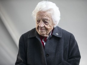 Former Mississauga Mayor Hazel McCallion attends an announcement at Mississauga Hospital in Mississauga, Ont., on December 1, 2021. Hazel McCallion, who led one of Canada's largest cities into her 90's, died Sunday morning, leaving behind a legacy of feisty advocacy and more than three decades of nearly unchallenged leadership. Known affectionately as "Hurricane Hazel," the longtime mayor of Mississauga, Ont., may have been diminutive, but was an outspoken political powerhouse. Word of McCallion's death came in a Sunday morning statement from Ontario Premier Doug Ford, who said she died peacefully at her home in Mississauga early Sunday morning at the age of 101.