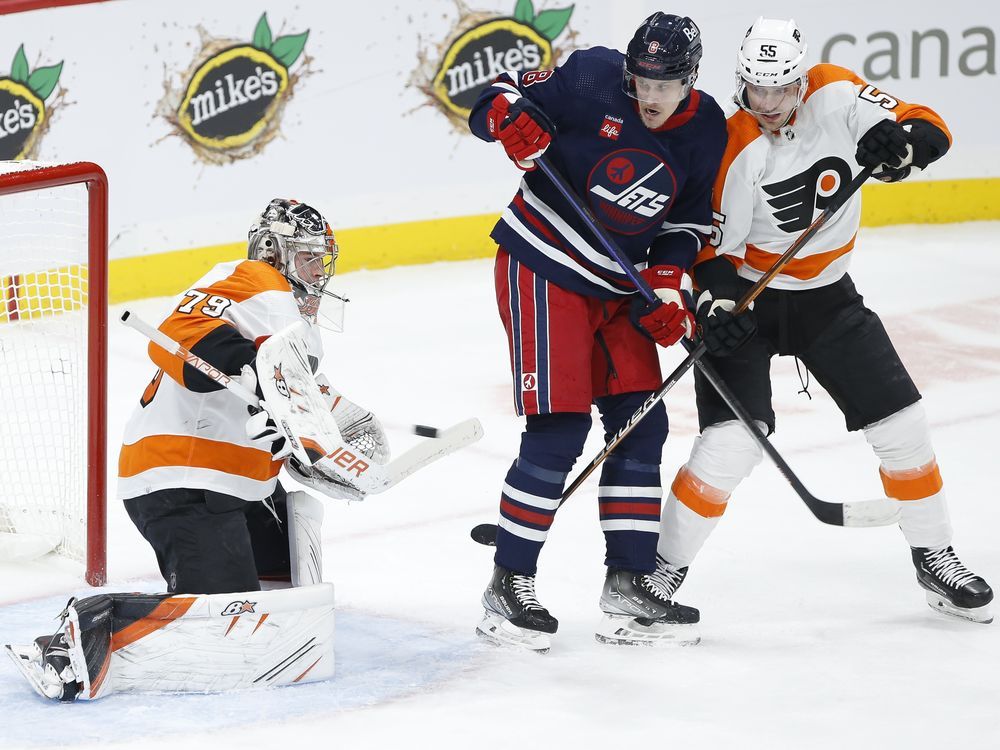 Hart nets shutout as Flyers flatten Jets 4-0