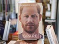 A copy of Prince Harry's memoir, Spare