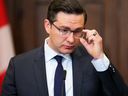 Conservative leader Pierre Poilievre holds a press conference on Parliament Hill in Ottawa.