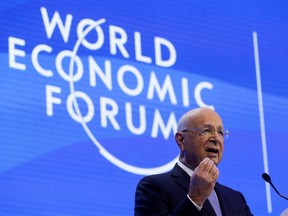 Founder and executive chairman Klaus Schwab speaks during the opening of the annual World Economic Forum 2023 in Davos, Switzerland.