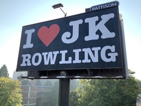 Amy Hamm was one of the sponsors of an I love JK Rowling billboard in Vancouver in 2020.