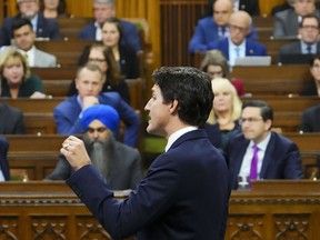 Prime Minister Justin Trudeau stands during question period in the House of Commons on Parliament Hill in Ottawa, on Wednesday, Nov. 30, 2022.&nbsp;Parliamentarians appear to be bracing themselves to return to Ottawa to face an economically turbulent start to the year.&nbsp;THE CANADIAN PRESS/Sean Kilpatrick
