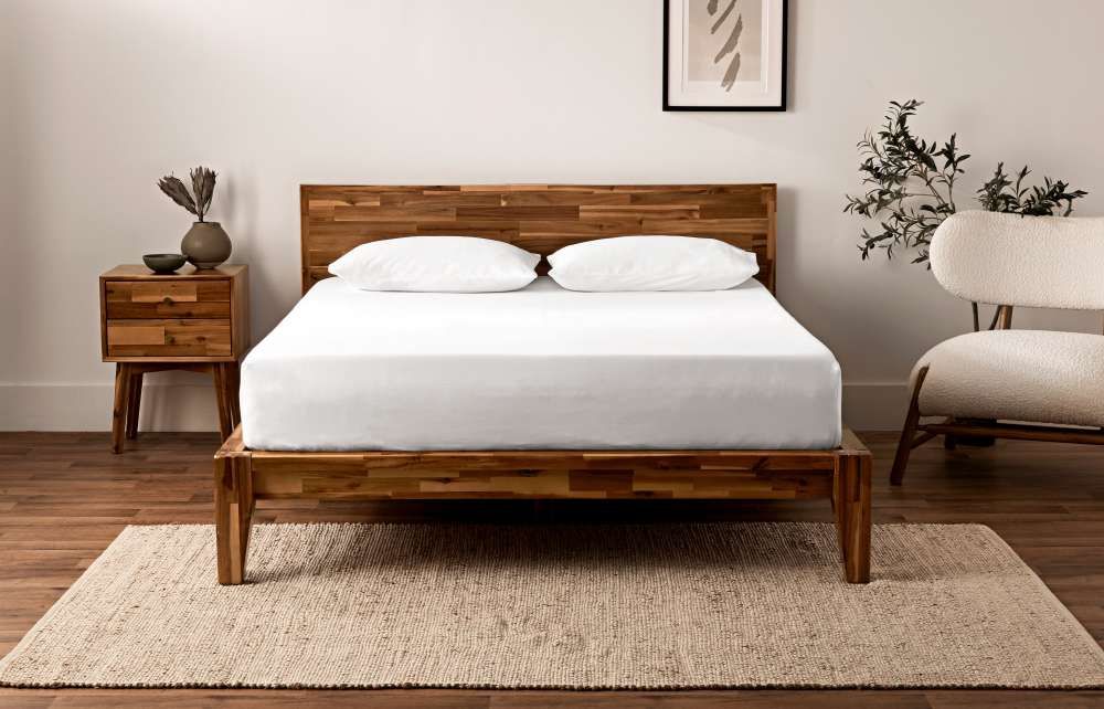 Hardwood bed deals frame