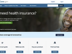 This image shows the main page of the HealthCare.gov website on Wednesday, Jan. 25, 2021. (HealthCare.gov via AP)