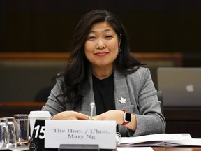 Minister of International Trade, Export Promotion, Small Business and Economic Development Mary Ng appears as a witness at a House of Commons standing committee on access to information, privacy and ethics, in Ottawa on Friday, Feb. 10, 2023. THE CANADIAN PRESS/Sean Kilpatrick