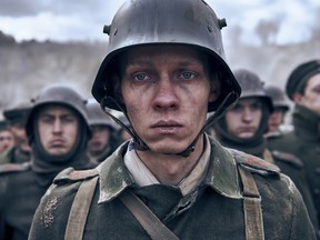 Felix Kammerer in a scene from the Oscar-nominated remake of All Quiet on the Western Front.