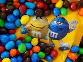 MIAMI, FLORIDA - JANUARY 24: In this photo illustration, M&M's are piled in a container on January 24, 2023 in Miami, Florida.