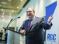 Ezra Levant of The Rebel, addresses students during a talk organized by the Ryerson Campus Conservatives at Ryerson University's Mattamy Centre in Toronto, Ont. on Wednesday March 22, 2017.