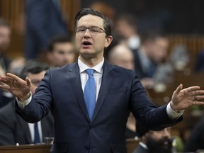 Conservative leader Pierre Poilievre rises during Question Period, Tuesday, January 31, 2023 in Ottawa.