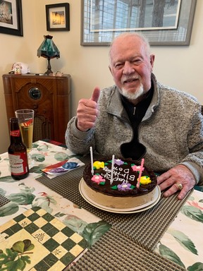 Former Hockey Night in Canada mainstay Don Cherry is 89 today. He posted this image to social media from his Mississauga home, thus revealing that he actually dresses like a normal person when he’s not on TV.