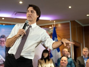 Prime Minister Justin Trudeau speaks at an event in Longueuil, Quebec, on February 22, 2023.