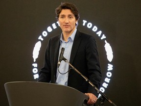 Justin Trudeau in Whitehorse, Yukon, February 12, 2023. REUTERS/Manu Keggenhoff
