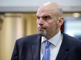 U.S. Senator John Fetterman (D-PA), leaves a classified briefing for U.S. Senators about the latest unknown objects shot down by the U.S. military, on Capitol Hill in Washington, U.S., February 14, 2023. Senator Fetterman checked into a Washington-area hospital the following day for treatment for clinical depression. REUTERS/Evelyn Hockstein