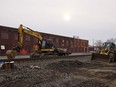 Machinery along rail tracks, in East Palestine, on Feb. 14.