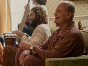 From left, Jonathan Roumie and Kelsey Grammer in Jesus Revolution.