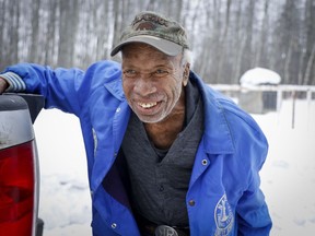 Vant Hayes, 88, visits a cemetery in Breton, Alta., on Monday, Jan. 16, 2023. Originally called Keystone, which was established in 1909 by a group of African-American immigrants. The new Black Canadian homesteaders arrived from Oklahoma, Kansas, and Texas, just four years after Alberta became a province in 1905.